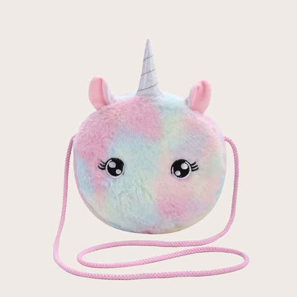 

Girls Cartoon Shaped Embroidered Detail Crossbody Bag, Multicolor