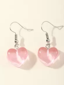 Pendientes con corazón - Rosa - Ver 3