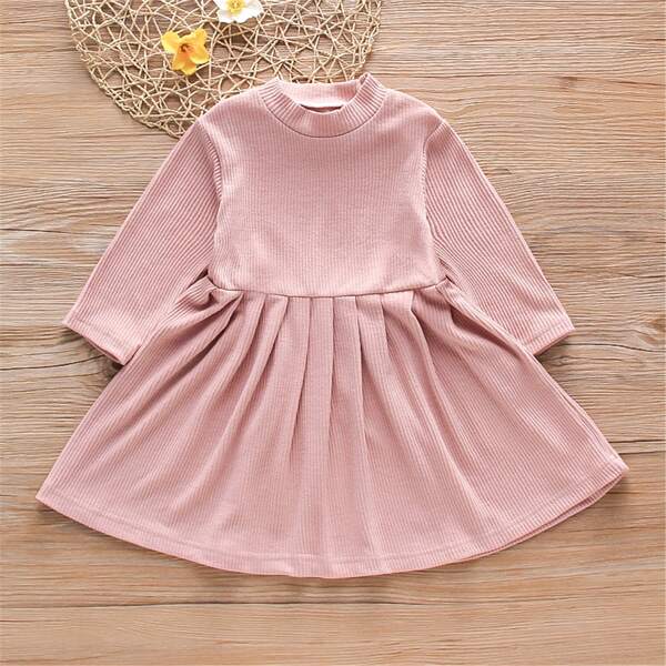 

Toddler Girls Rib-knit A-line Dress, Pink