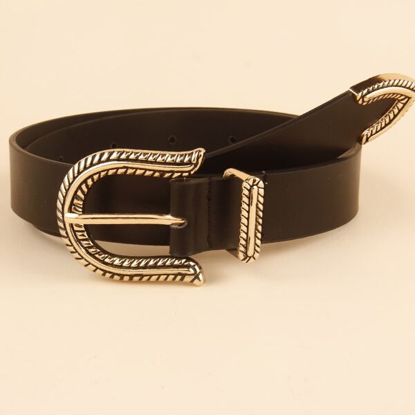 

Plus Metal Buckle Belt, Black