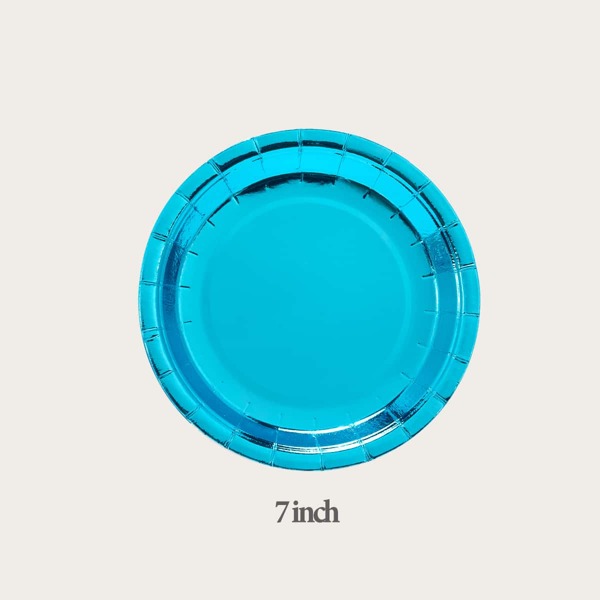 

10pcs 7 Inch Disposable Plate, Blue