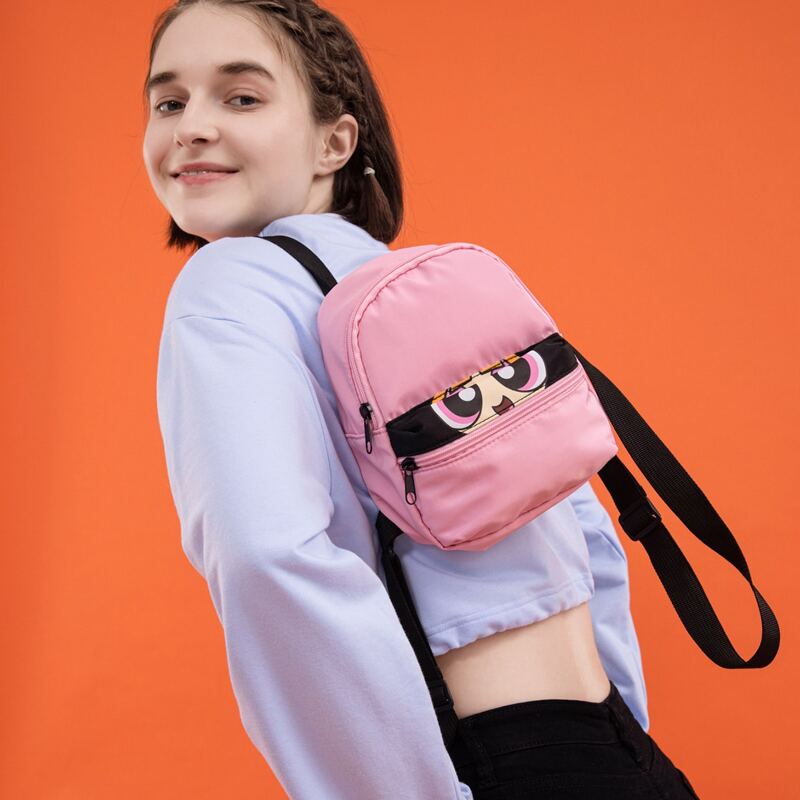 

ROMWE X The Powerpuff Girls Cartoon Graphic Backpack, Pink