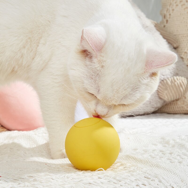 

Skull Pattern Cat Toy Ball, Yellow