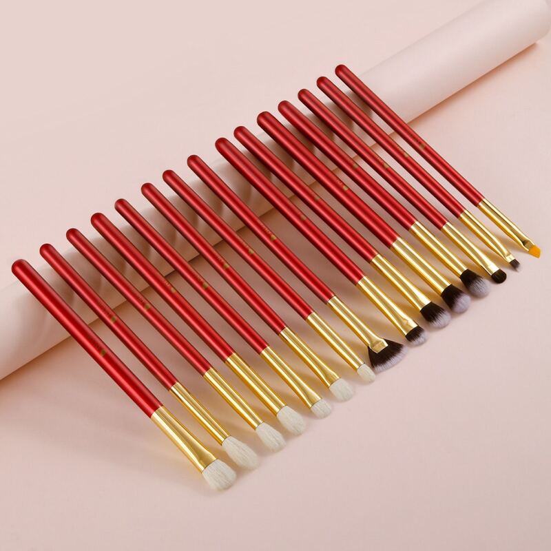 

15pcs Eyeshadow Makeup Brush Set, Red