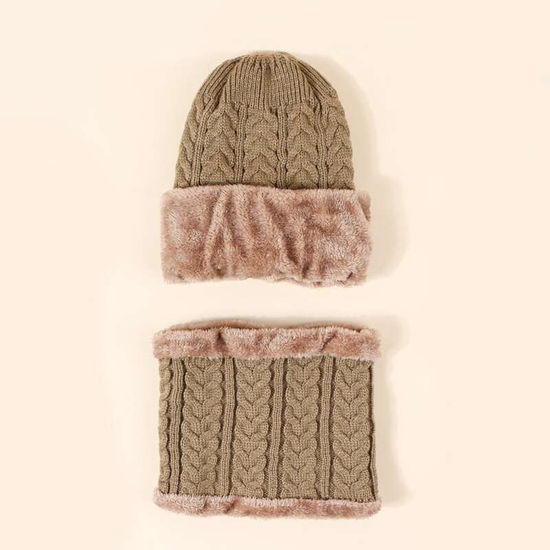 

Guys Knit Beanie & Ring Scarf, Khaki