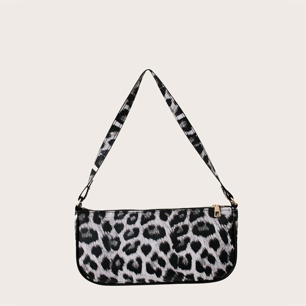 

Girls Leopard Pattern Shoulder Bag, Black