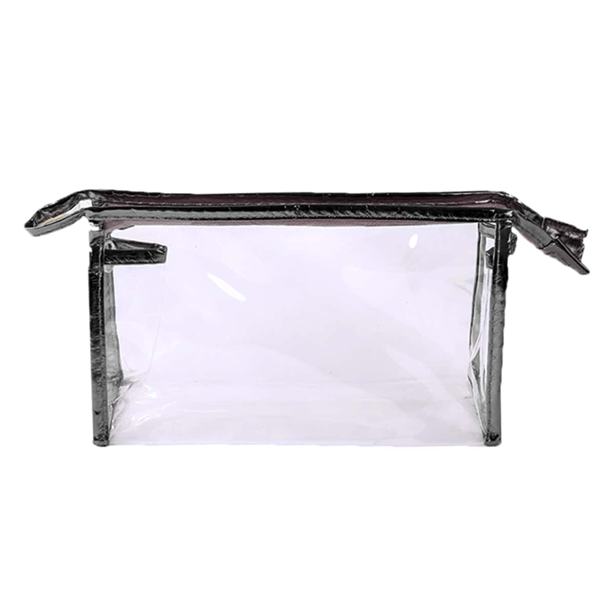 

Contrast Binding Clear Makeup Bag, Black