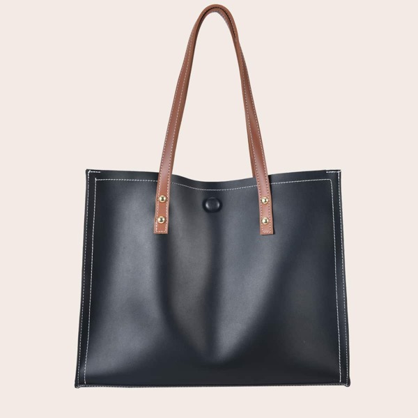 

Minimalist Shoulder Tote Bag, Black