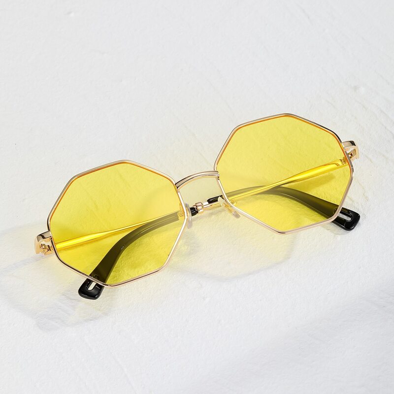 

Guys Geo Frame Sunglasses, Yellow