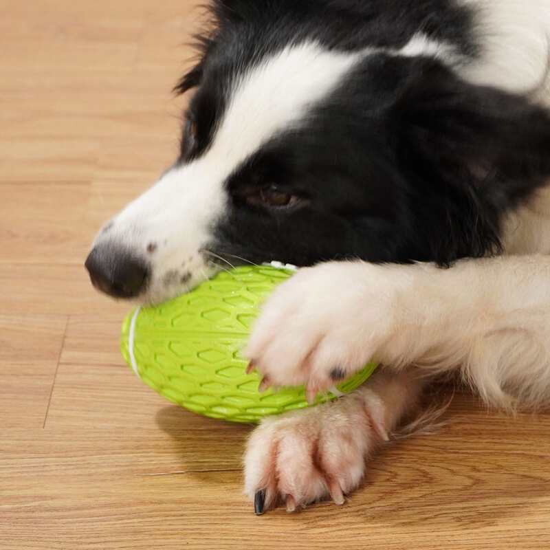 

Rugby Shaped Dog Sound Toy, Green