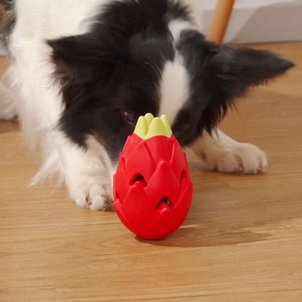 

Pitaya Shaped Leaking Food Dog Chew Toy, Red