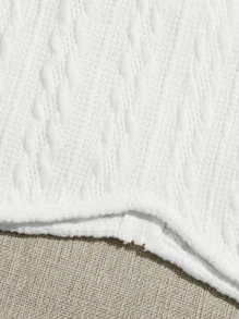 Seusyu 紋理針織短版背心上衣 - 白色 - 查看 5