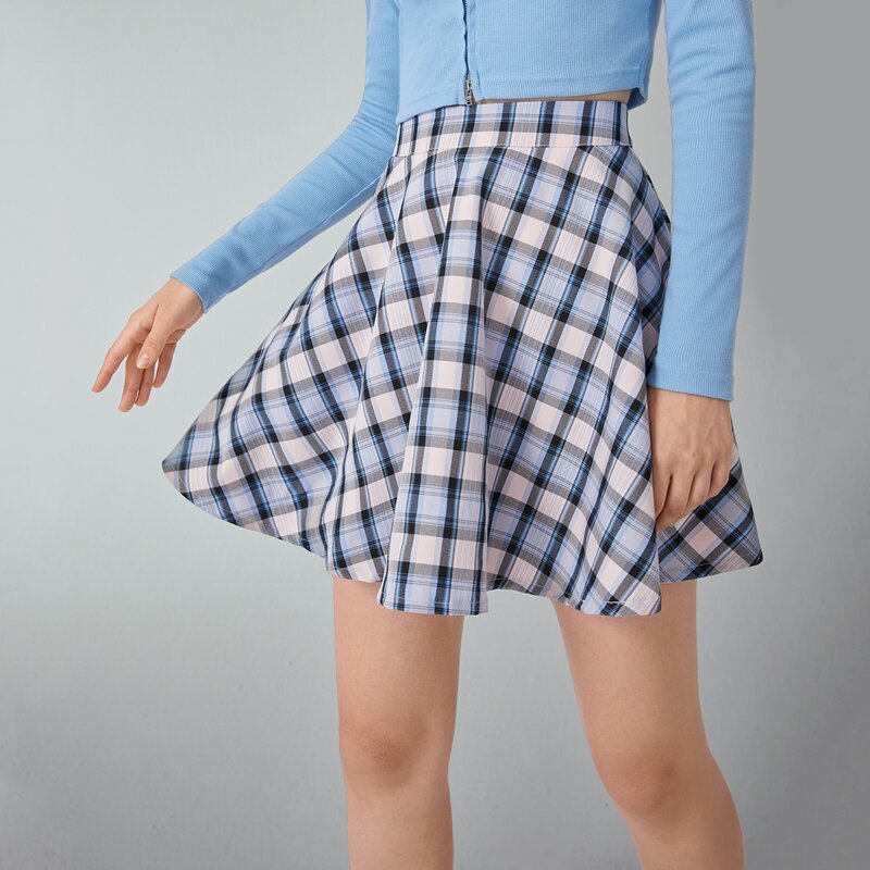 

Plaid Skater Skirt, Multicolor