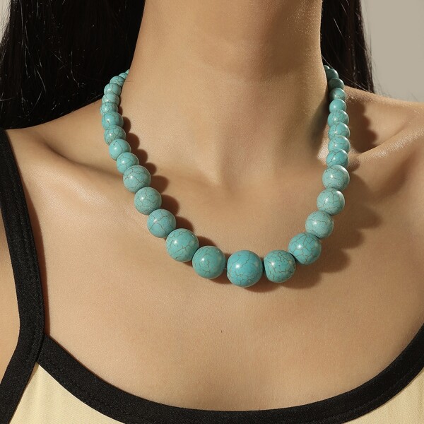 

1pc Turquoise Necklace, Mint blue