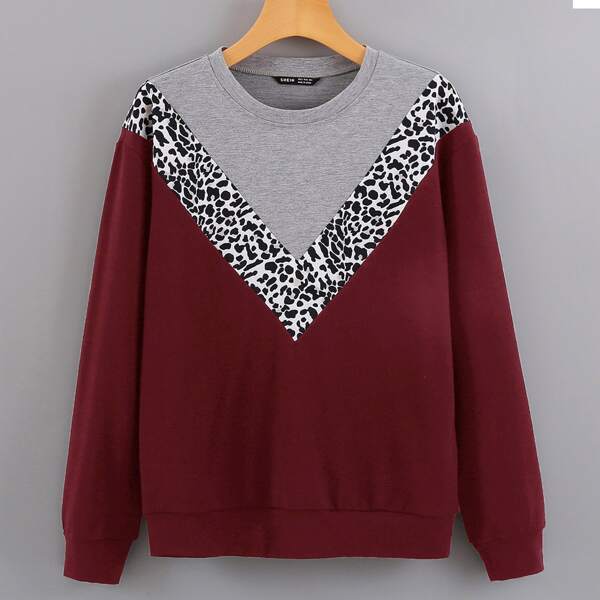 

Cut And Sew Chevron Sweatshirt, Grey