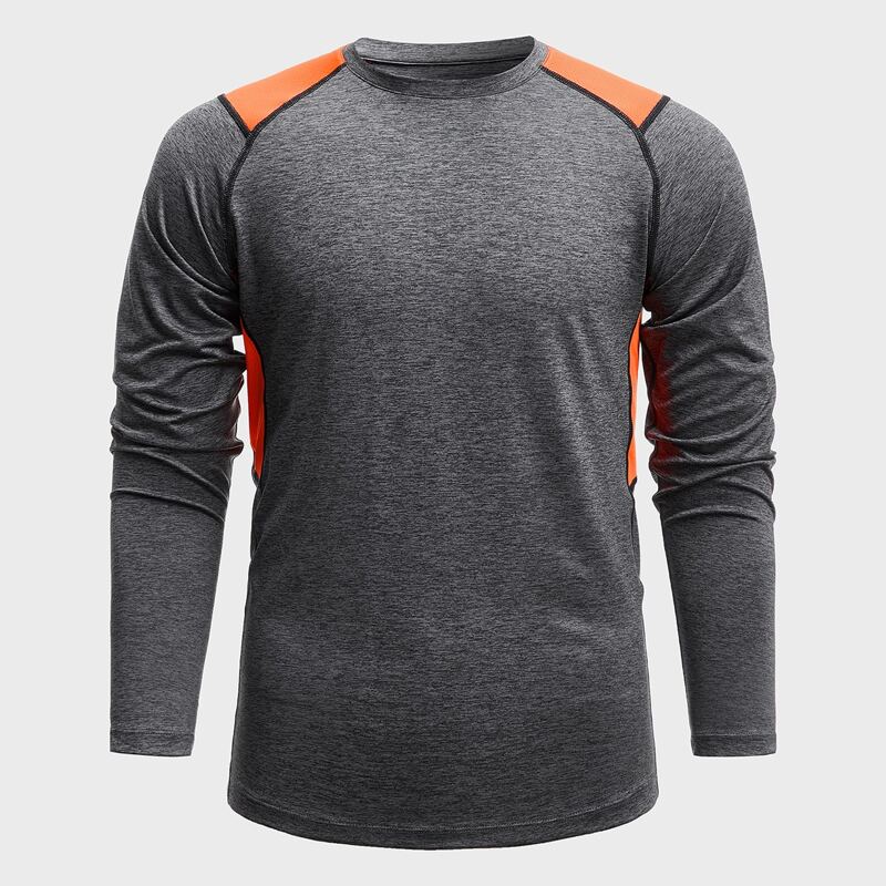 

Men Color Block Space Dye Sports T-Shirt, Dark grey