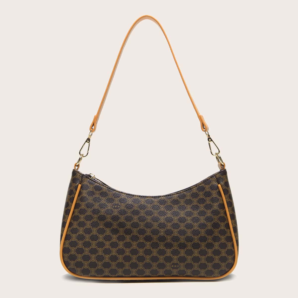 

Allover Print Baguette Bag, Brown