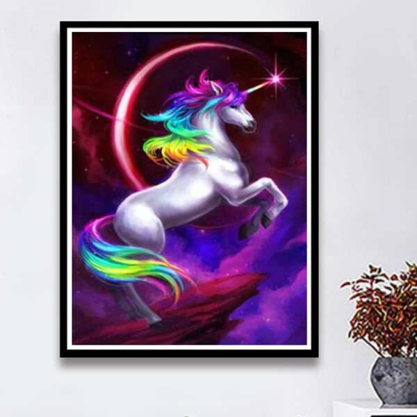 

Unicorn Print Diamond Painting Without Frame, Multicolor