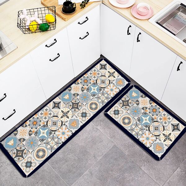 

1pc Geometric Pattern Floor Mat, Multicolor