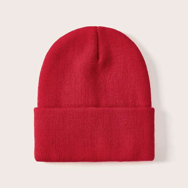 

Simple Plain Beanie, Red