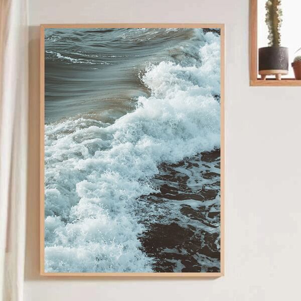 

Wave Pattern Wall Painting Without Frame, Multicolor