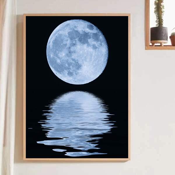 

Moon Print Wall Painting Without Frame, Black