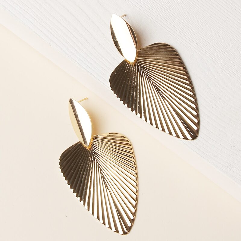 

Leaf Drop Earrings, Gold