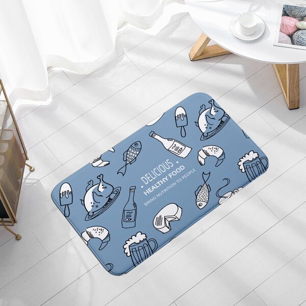 

Food Print Floor Mat, Baby blue