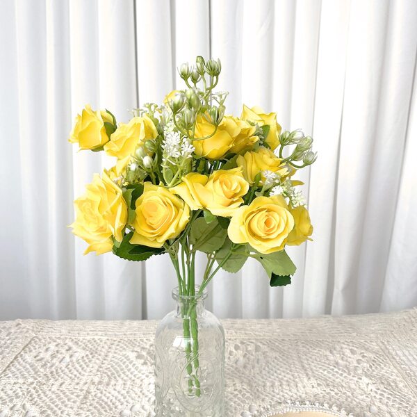 

1bunch Artificial Rose, Yellow