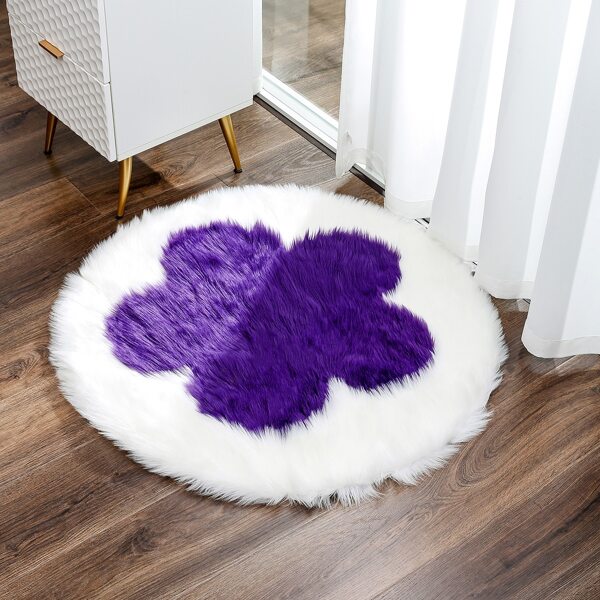

Round Plush Carpet, White