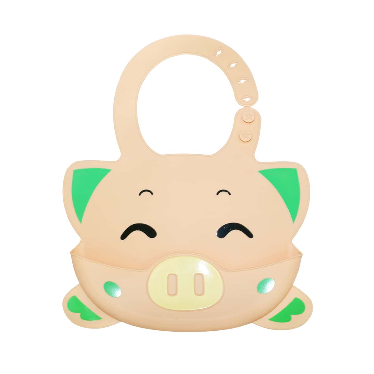 

Kids Cartoon Silicone Bib, Apricot