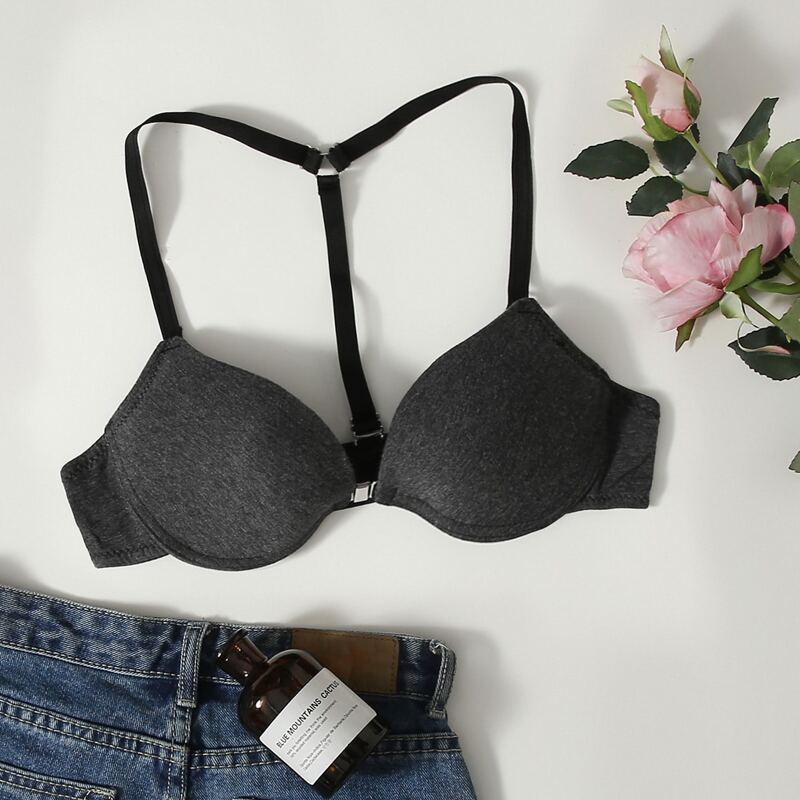

Underwire T-strap Bra, Dark grey