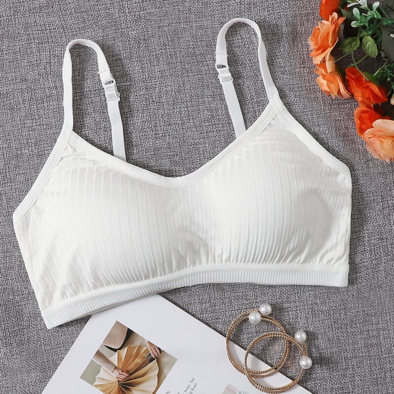 

Simple Plain Bralette, White