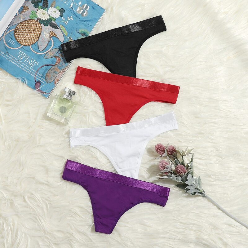 

4pack Plain Thong Set, Multicolor