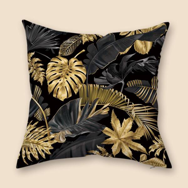 

Tropical Leaf Print Cushion Cover Without Filler, Multicolor