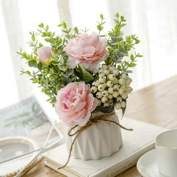

1bundle Artificial Eucalyptus Peony, Multicolor