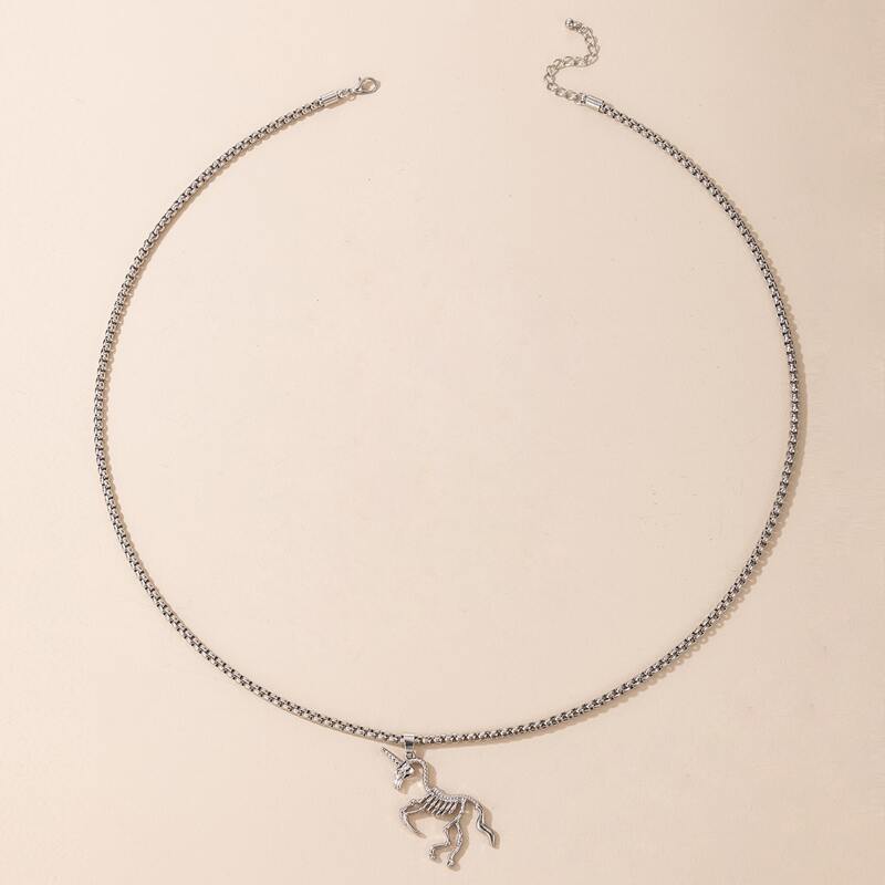 

Guys Unicorn Pendant Necklace, Silver