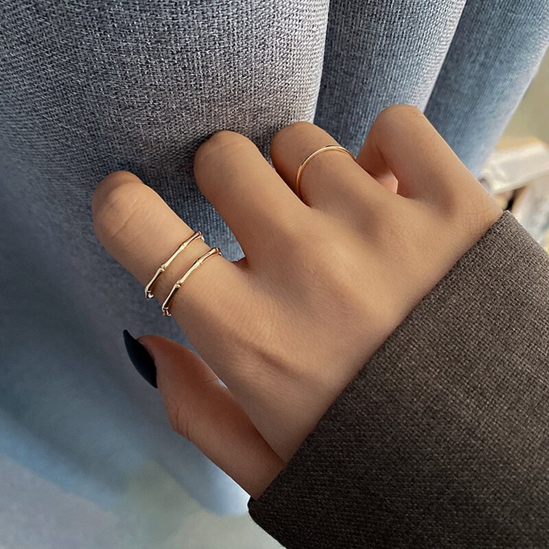 

2pcs Minimalist Ring, Gold