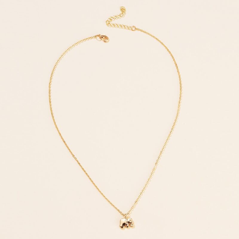 

Elephant Pendant Necklace, Gold