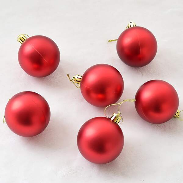 

6pcs Ball Decoration Pendant, Red