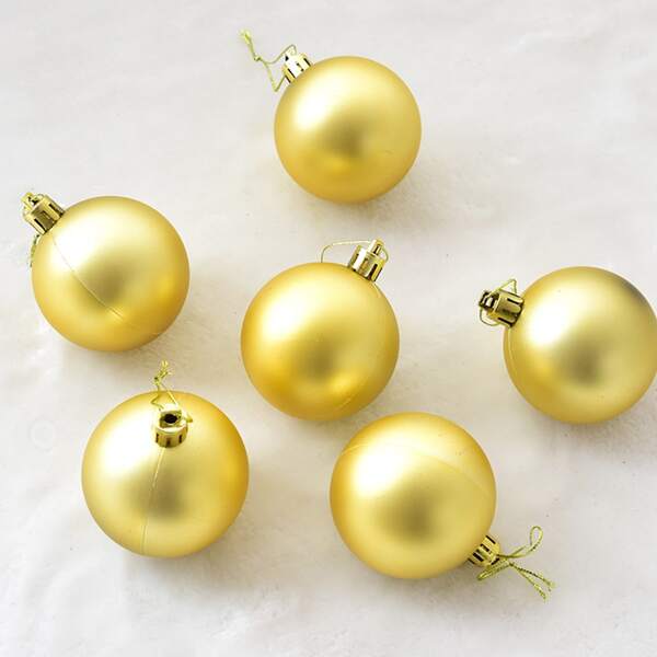 

6pcs Ball Decoration Pendant, Gold