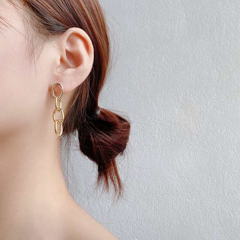 

Chain Drop Earrings, Gold