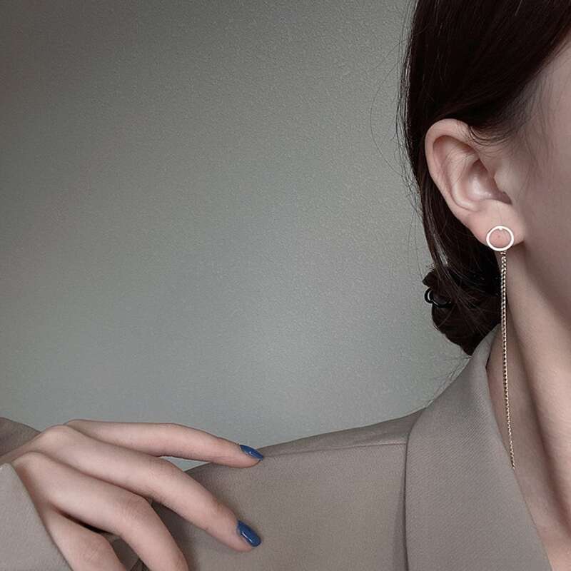 

Ring Tassel Drop Earrings, Gold