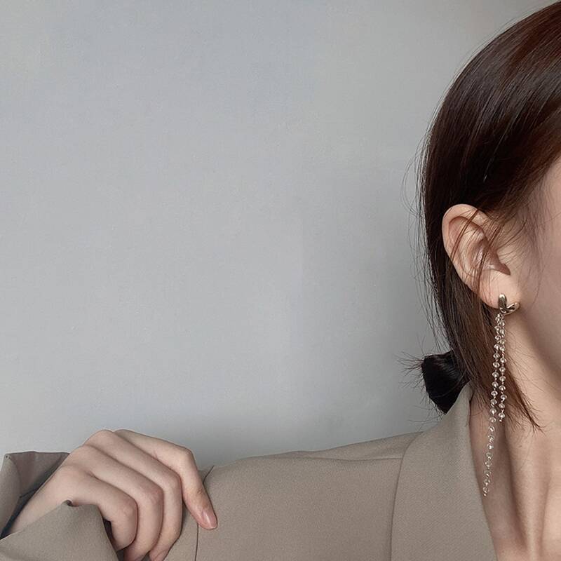 

Crystal Tassel Heart Drop Earrings, Gold