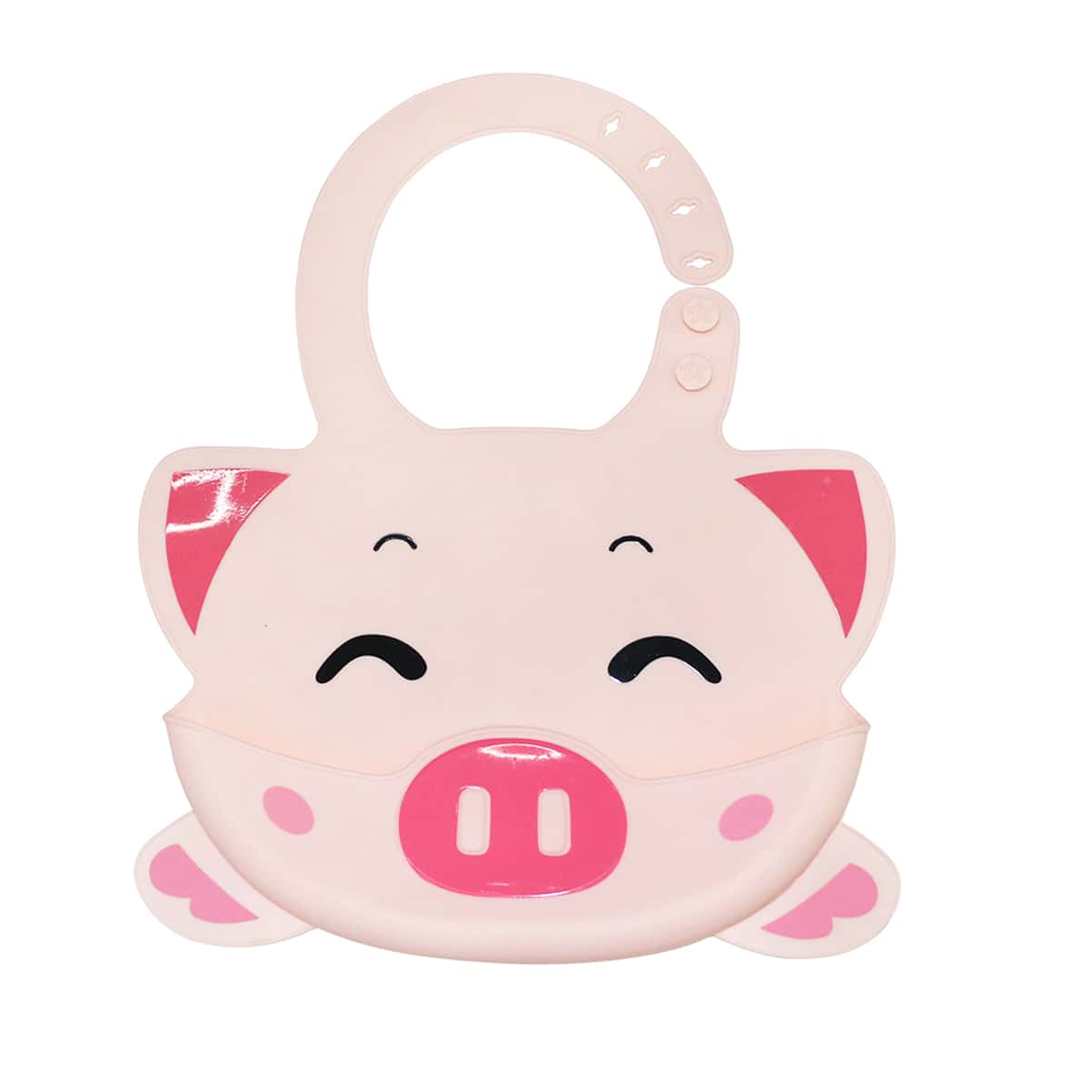 

Kids Cartoon Silicone Bib, Pink