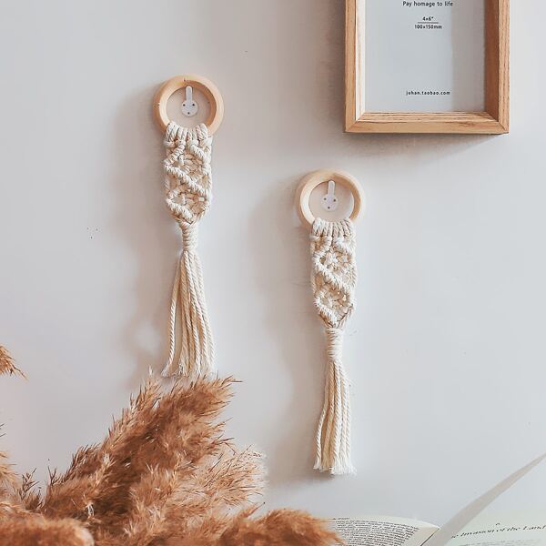 

1pc Woven Wall Hanging, Beige