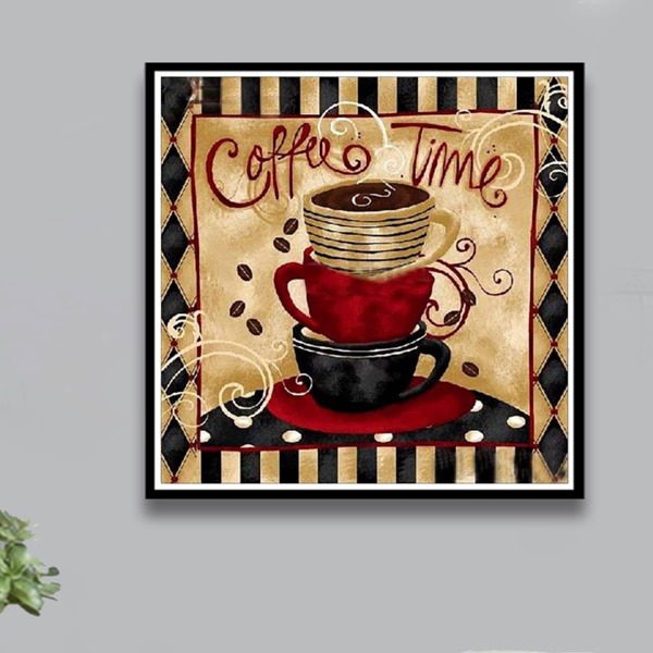 

Coffee Print DIY Diamond Painting Without Frame, Multicolor