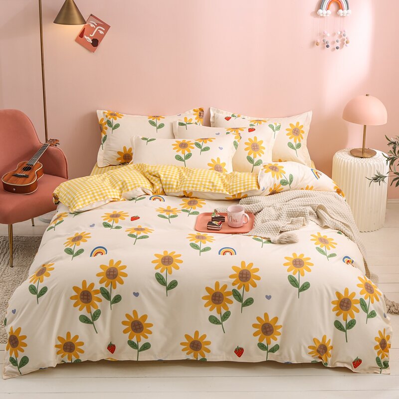 

Kids Flower Print Bedding Set Without Filler, Multicolor