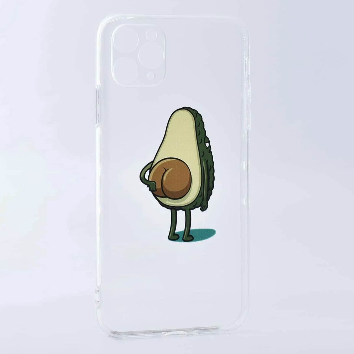 

Cartoon Avocado iPhone Case, Clear