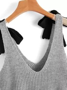 SHEIN Unity 結飾肩荷葉邊下擺針織上衣